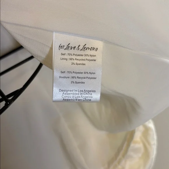 💚For Love And Lemons Women’s Kali White Ivory Mini Dress, Size XS - Picture 7 of 13